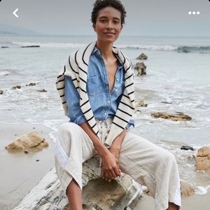 Banana Republic Blue Chambray Boyfriend Button Down Shirt